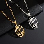 No Tarnish Stainless Steel Pendant Necklace Manufacturer - Guam Name Plate Necklace with Figaro Chains