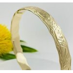 Oval Bamboo Bracelet Manufacturer - Hawaiian Heritage Jewelry Adult Brass Bangle 14K Gold Color 5 Sizes Available Ready to Ship Jewelry