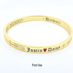 Personalize Engrave Name CZ Bracelet Manufacturer - 6 Size Couple Wedding Engagement Relationship Birthday Graduation Gift Bangle Jewelry