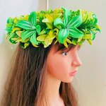 Plumeria Headband Foam Flower Manufacturer - Tropical Green Leaves 11 Colors Available Hula Dance Wedding Party Graduation Celebration