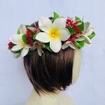 Plumeria Foam Flower Headband Manufacturer - Tropical Leaves for Hula Dance Wedding Party Graduation Island Girl Head Accessories