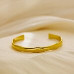 Bamboo 18K Gold Plated Cuff Bracelets Bangles Manufacturer - 316 Stainless Steel Jewelry for Women