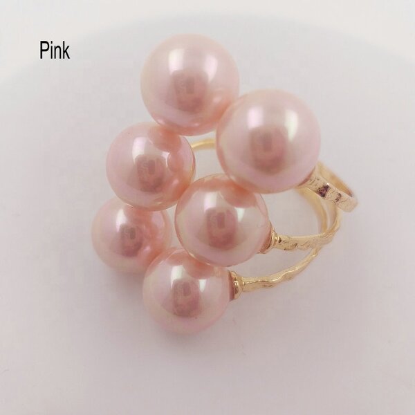 6 Pearl Ring Manufacturer - 15 Different Colors Adjustable Sizes Shell Pearl All Colors Available Ready to Ship Guam Hawaiian Jewelry