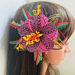 Spiderlily Hibiscus Hair Clip Manufacturer - Foam Floral Accessories Artificial Island Tiara Frangipani Hibiscus Dance Party Graduation Wedding