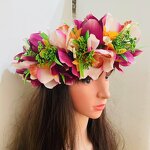 Polynesian Aloha Big Orchid Lily Flower Headband Manufacturer - Haku Hair Accessories Artificial Island Tropical Party Decoration for Dancing