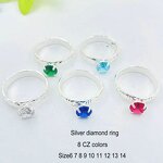 5mm Bamboo Diamond Ring Manufacturer - 8 Different CZ Stones 9 Different Sizes Rose Gold Silver Color All Available Guam Hawaiian Jewelry