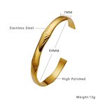 Bamboo 18K Gold Plated Cuff Bracelets Bangles Manufacturer - 316 Stainless Steel Jewelry for Women