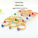 5mm Bamboo Diamond Ring Manufacturer - 8 Different CZ Stones 9 Different Sizes Rose Gold Silver Color All Available Guam Hawaiian Jewelry