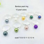 5mm Bamboo Pearl Ring Manufacturer - 15 Different CZ Stones 9 Different Sizes Rose Gold Silver Color All Available Guam Hawaiian Jewelry