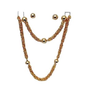 Gold Filled Necklace Bracelet Set Manufacturer - 3mm 5mm 8mm Thick Chain Chunky Hip Hop Jewelry PVD Gold Plating Gift for Men Boy Kid Women