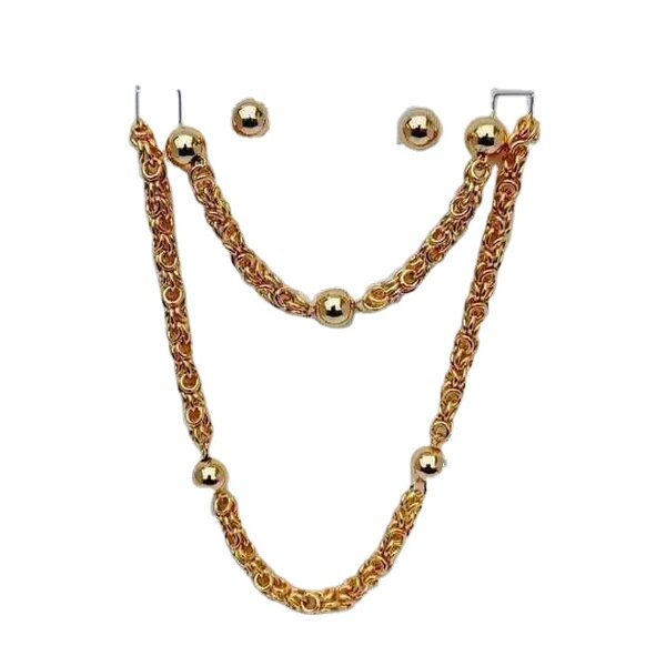 Gold Filled Necklace Bracelet Set Manufacturer - 3mm 5mm 8mm Thick Chain Chunky Hip Hop Jewelry PVD Gold Plating Gift for Men Boy Kid Women