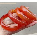 Dark Red Jade Bangle Manufacturer - Large US Size9-10 Indian Agate Stone Gemstone Width Healing Crystal Wide Bracelet Best Gift for Woman Man