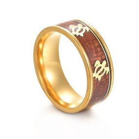 Fashion Stainless Steel Wood Grain Ring Manufacturer - Turtle Ring Islander Jewelry Gold Silver Black 3 Color for Shipping