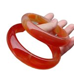 Dark Red Jade Bangle Manufacturer - Large US Size9-10 Indian Agate Stone Gemstone Width Healing Crystal Wide Bracelet Best Gift for Woman Man