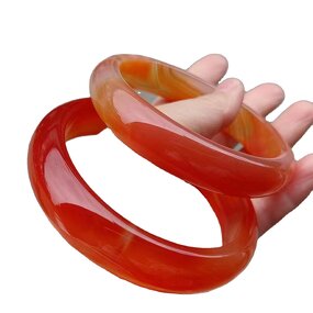 Dark Red Jade Bangle Manufacturer - Large US Size9-10 Indian Agate Stone Gemstone Width Healing Crystal Wide Bracelet Best Gift for Woman Man