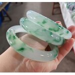 Green Jade Bangle Manufacturer - Large US Size8-9 Indian Agate Stone Gemstone Width Healing Crystal Wide Bracelet Best Gift for Woman Man