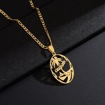 No Tarnish Stainless Steel Pendant Necklace Manufacturer - Guam Name Plate Necklace with Figaro Chains