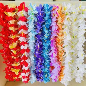 Lily Flower Neck Lei Manufacturer - Aloha Hula Dance Tropical Luau Party Decoration Artificial Hawaiian Polynesian Island Floral Wedding Swag