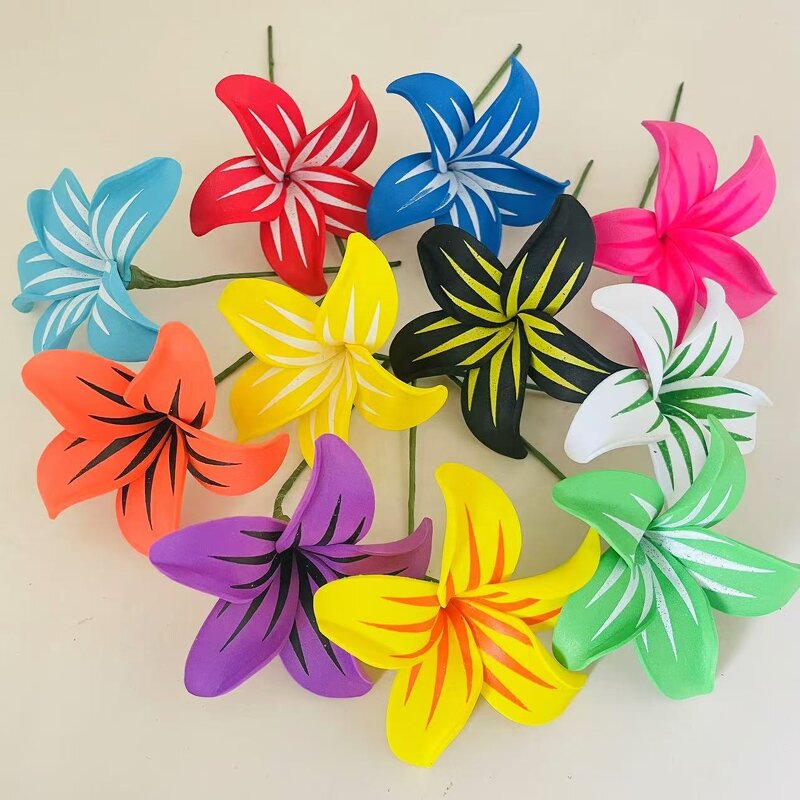 Plumeria Single Stem Hair Foam Flower Manufacturer - Artificial Island Tiara Frangipani Hibiscus Tiara Accessories