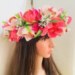 Polynesian Aloha Big Orchid Lily Flower Headband Manufacturer - Haku Hair Accessories Artificial Island Tropical Party Decoration for Dancing