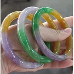 Colorful Jadite Bangle Manufacturer - US Size 7-8 High Quality Gemstone Width Healing Crystal Wide Bracelet Best Gift for Woman Man