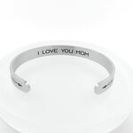 Stainless Steel Cuff Bracelet Manufacturer - Custom Name Bracelet Personalized Women Motivation Words Bracelet Mother's Day Gift