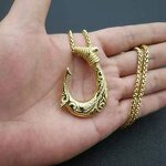Stainless Steel Hook Necklace Manufacturer - PVD Gold Silver 18K Gold Plated Hip Hop Polynesian Rope Chain Pendant Jewelry for Men Boy
