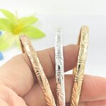 5mm Bamboo Bracelet Manufacturer - Kids Adult Sizes Brass Bangle Gold Silver Rose Gold Color Guam 7 Day Hawaiian Samoan Jewelry