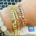 ID Bracelet Manufacturer - Adjustable Sizes Engraved Names Couple Friendship Relationship Gift Jewelry Rose Gold Silver Custom 1pc Start Making