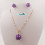 Stud Earring Pendant Pearl Set Manufacturer - Rainbow Colorful Black Light Pink Coffee Brown White Purple Silver Green Yellow Black Dark Grey