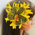 Spiderlily Hibiscus Hair Clip Manufacturer - Foam Floral Accessories Artificial Island Tiara Frangipani Hibiscus Dance Party Graduation Wedding