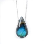 Labradorite Water Drop Pendant Manufacturer - Natural Crystal Painted Moonstone Raw Polished for Souvenir Model