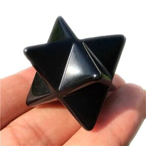 Obsidian Lucky Star Crystal Pyramid Manufacturer - Natural Quartz Points Polyhedron Merkaba Star for Decoration