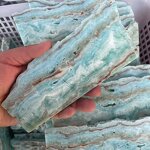 Blue Hemimorphite Slab Manufacturer - Wholesale High Quality Reiki Crystal Slice for Fengshui Stone Decoration