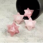 Rose Quartz Polyhedron Hexagram Ornament Manufacturer - Natural Crystal Handcrafted