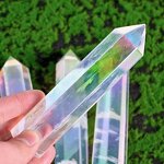 Hexagonal Single-Pointed Column Manufacturer - High Quality Home Decor Ornament Electroplated White Crystal Smelted Feng Shui