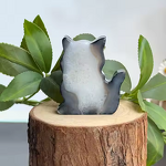 Black Agate Cats Carving Manufacturer - Wholesale Natural Polished Crystal Crafts for Home Decoration Gift Healing Stone