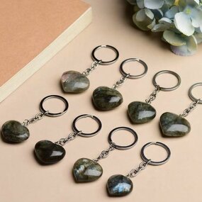 Labradorite Heart Pendant Manufacturer - Polished Creative Personalized Bag Charms Crystal Accessories Gifts