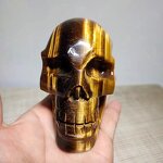 Yellow Tiger Eye Crystal Skulls Manufacturer - Wholesale Natural Reiki Polished Hand Carved Healing Stones for Halloween