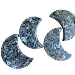 Black Amphibole Moon Ornament Manufacturer - Natural Crystal Polished From Raw for DIY Decorations