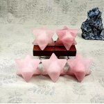 Rose Quartz Polyhedron Hexagram Ornament Manufacturer - Natural Crystal Handcrafted