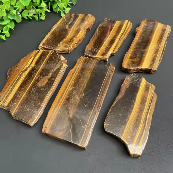 Quartz Crystal Slab Manufacturer - Natural and Yellow Tiger Eye Precious Mineral for Business Gifts Model