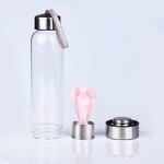 Rose Pink Quartz Crystal Point Water Bottle Manufacturer - Natural Infused With Angel