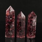 Smoky Burst Crystal Column Manufacturer - Natural Raw Hexagonal Prism with Rainbow Light Jade Stone for Home Office