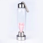 Rose Pink Quartz Crystal Point Water Bottle Manufacturer - Natural Infused With Angel