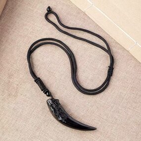 Obsidian Wolf Head Pendant Manufacturer - Personalized Crystal Craft Accessory