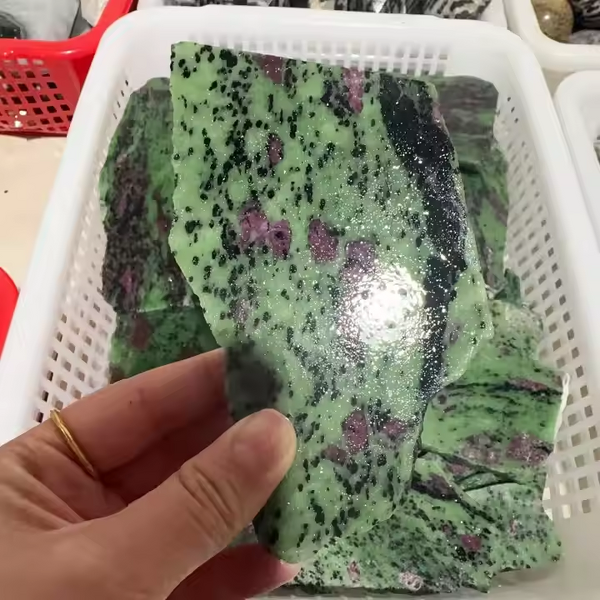 Ruby in Zosite Slice Manufacturer - Wholesale Natural Crystal Quartz Slab Gemstone for Decoration