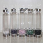 White Crystal Point Healing Water Bottle Manufacturer - Natural Obelisk Wand Quartz Glass Gemstone