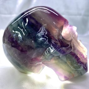 Rainbow Fluorite Skulls Manufacturer - Customized High Quality Polished Stone Carved Quartz Crystals Crafts