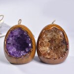 Amethyst & Citrine LED Night Light Manufacturer - Natural Dinosaur Egg Home Decor Ornament